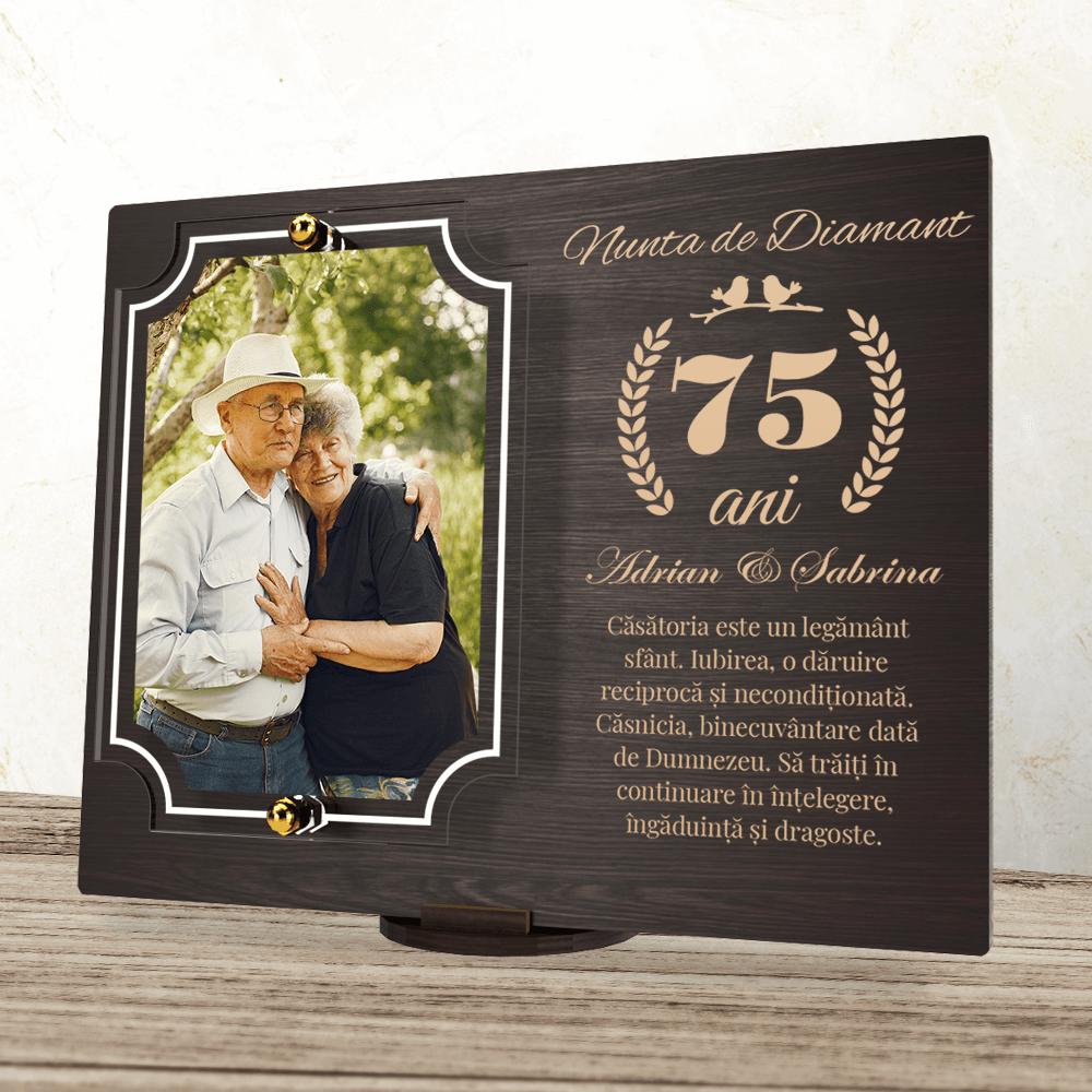 placheta-personalizata-aniversare-75-ani-nunta-de-diamant