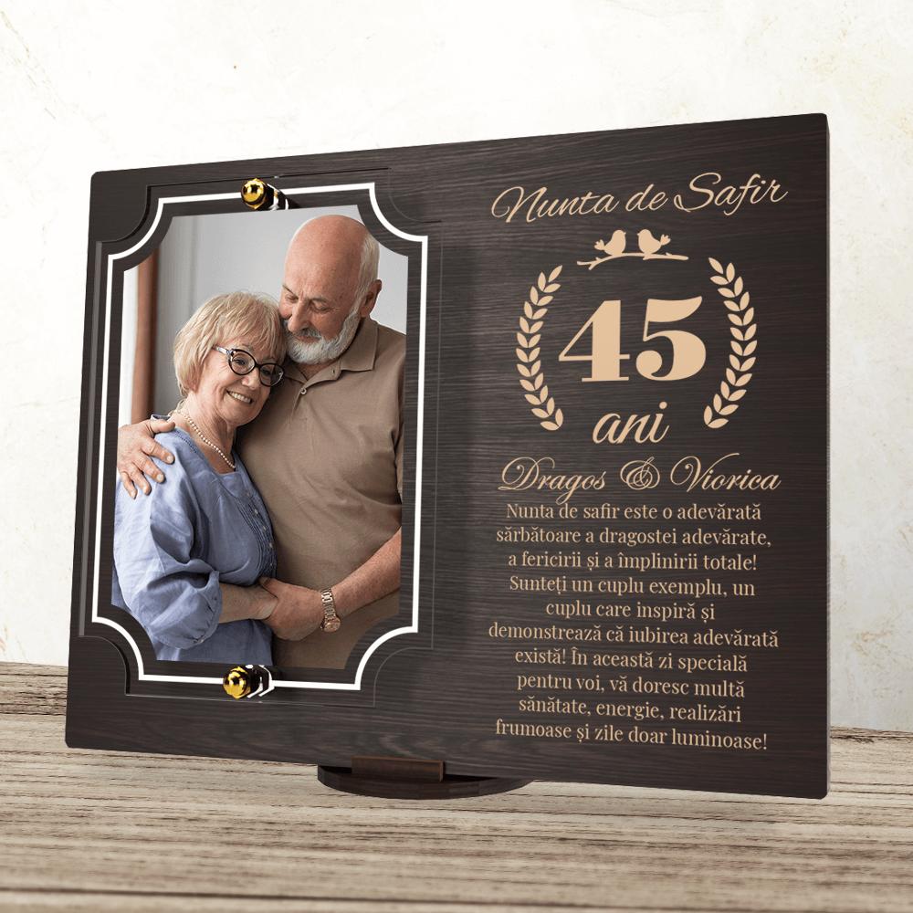 placheta-personalizata-aniversare-45-ani-nunta-de-safir