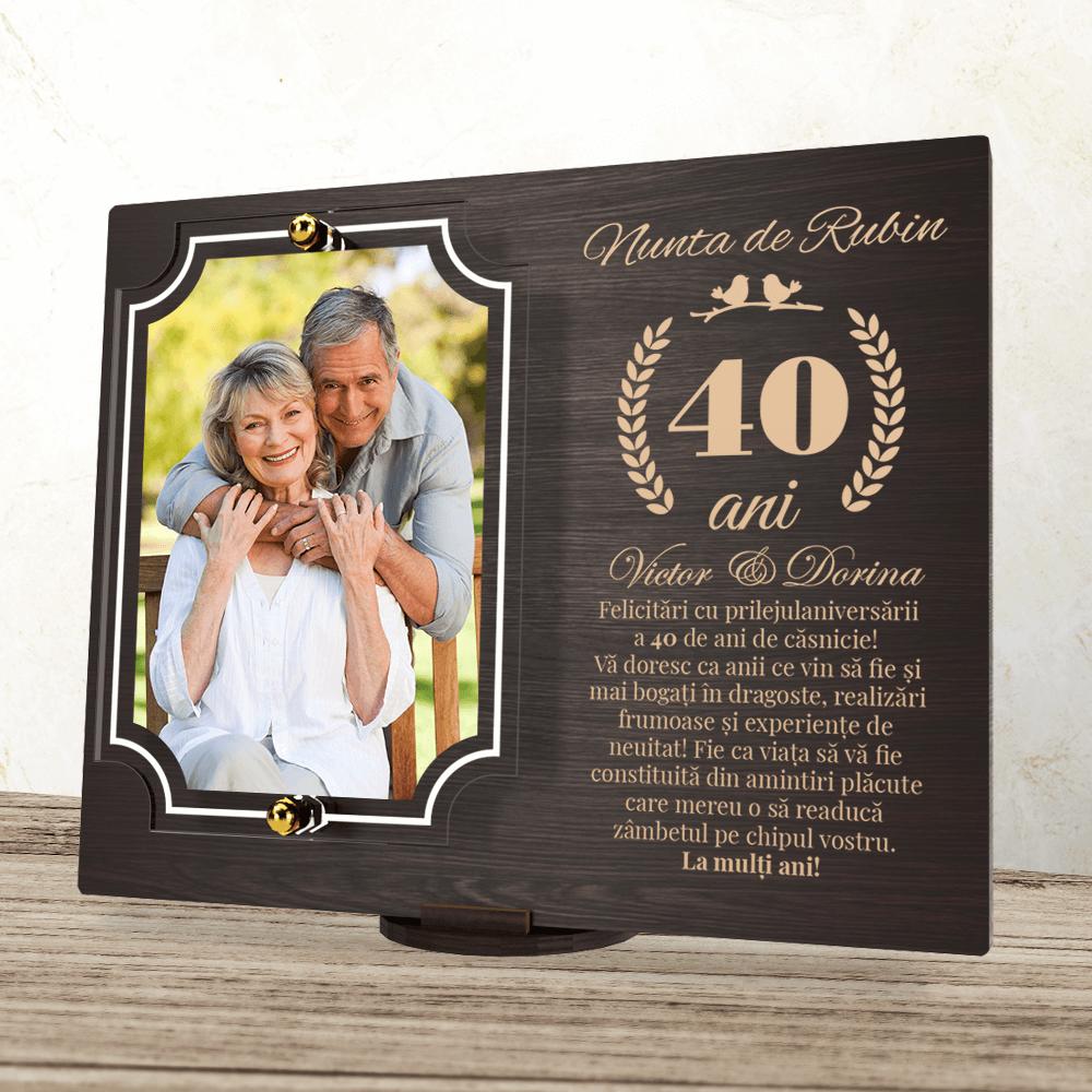 placheta-personalizata-aniversare-40-ani-nunta-de-rubin