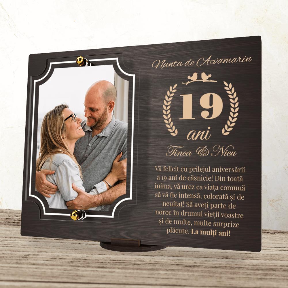 placheta-personalizata-aniversare-19-ani-nunta-de-acvamarin