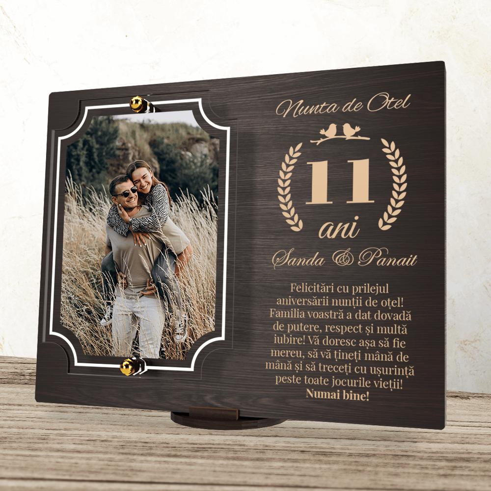 placheta-personalizata-aniversare-11-ani-nunta-de-otel