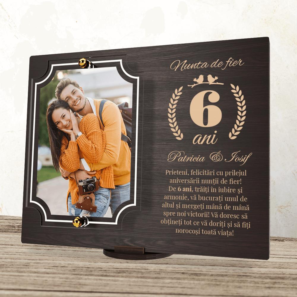 placheta-personalizata-aniversare-6-ani-nunta-de-fier