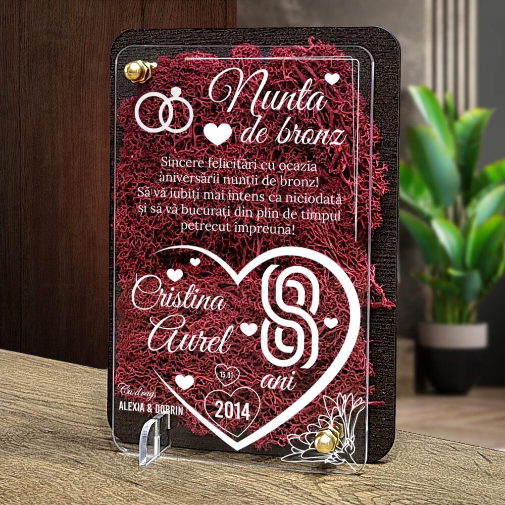 felicitare-cu-licheni-aniversare-nunta-de-bronz-8-ani