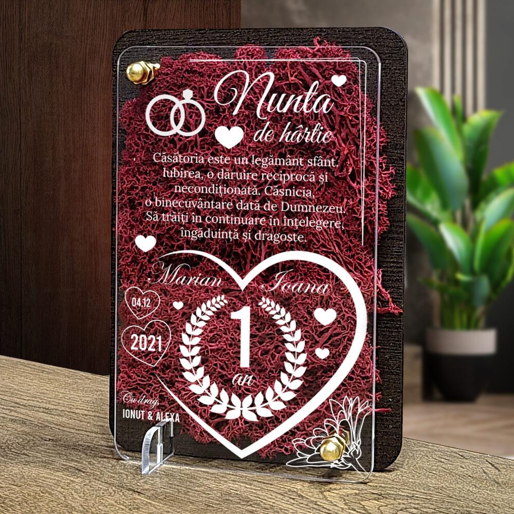 felicitare-cu-licheni-aniversare-nunta-de-hartie-1-an