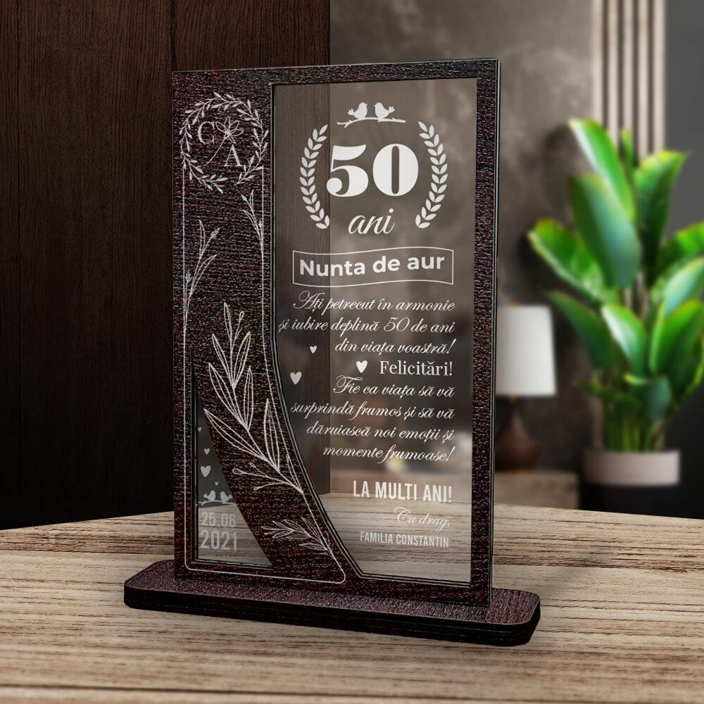 Cadou personalizat Trofeu -  Nunta de Aur 50 ani