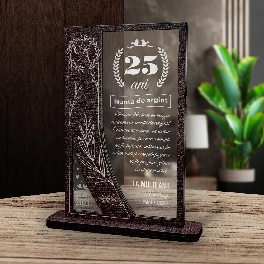 Cadou personalizat Trofeu -  Nunta de Argint 25 ani