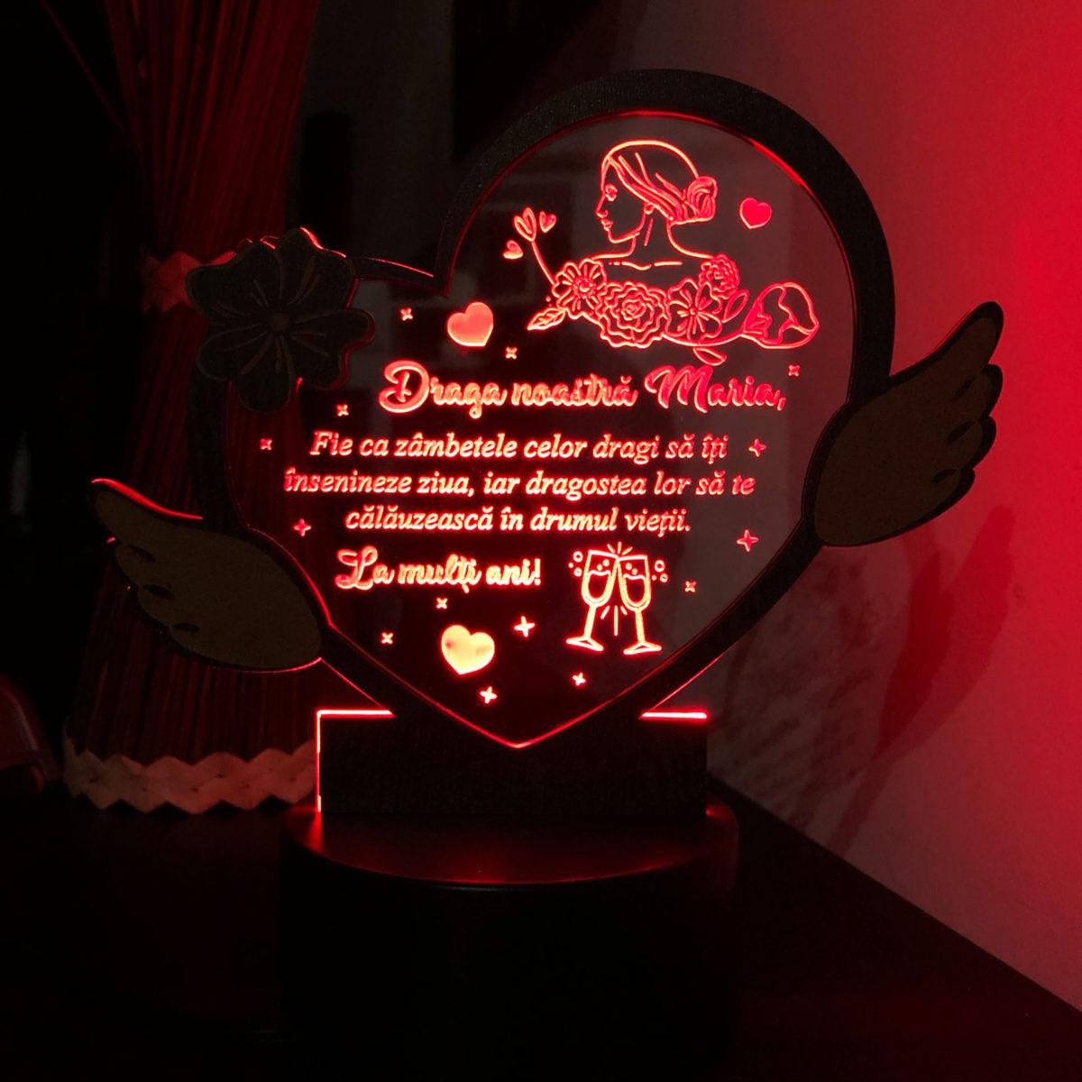Cadou personalizat - Trofeu LED La multi ani, Maria!