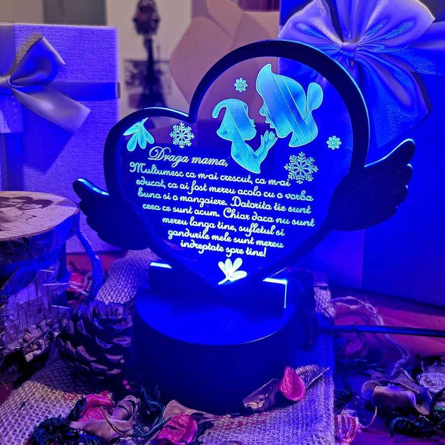 Cadou personalizat Trofeu LED - Pentru mama Model 2